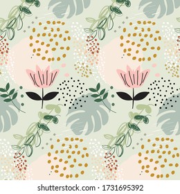 diseño de patrones irreprochable de floral abstracto. Puede utilizarse para imprimir, plantillas, tela, presentación, textil, banner, afiche, papel pintado, afiche