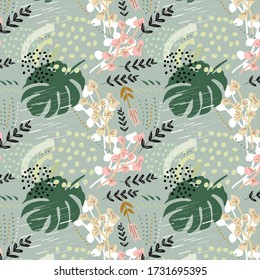 abstract floral seamless pattern design. Can use for print, template, fabric, presentation, textile, banner, poster, wallpaper, poster