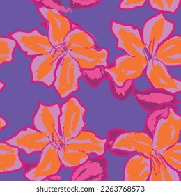 Abstract Floral seamless pattern design for fashion textiles, graphics, backgrounds and crafts