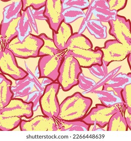 Abstract Floral seamless pattern design for fashion textiles, graphics, backgrounds and crafts