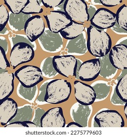 Abstract Floral seamless pattern design for fashion textiles, graphics, backgrounds and crafts