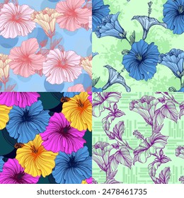 Abstract Floral seamless pattern design for fashion textiles, graphics, backgrounds and crafts