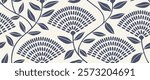 Abstract floral seamless pattern with dotted style. flower and leaves background. flora silhouette summer pattern modern vector style.
