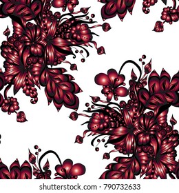 Abstract floral, seamless pattern. Drawn dudles. For meditation, soothing, textile