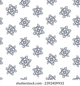 Abstract floral seamless pattern for fabric, textile. Vector background with doodle hand drawn elements