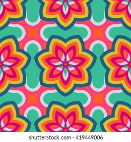 abstract floral seamless pattern for fabric in retro style