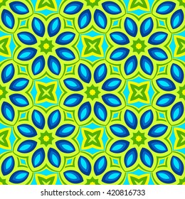 abstract floral seamless pattern for fabric in geometric style