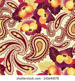 Abstract floral seamless pattern.  Flower repeating  background