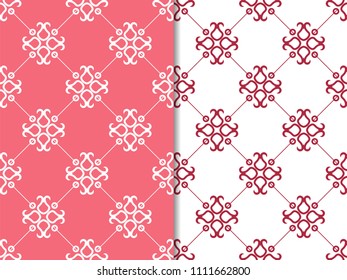abstract floral seamless pattern with flowers, netting and leaves