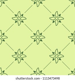 abstract floral seamless pattern with flowers, netting and leaves