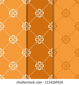 abstract floral seamless pattern with flowers, netting and leaves