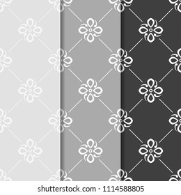 abstract floral seamless pattern with flowers, netting and leaves