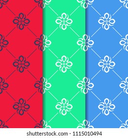 abstract floral seamless pattern with flowers, netting and leaves