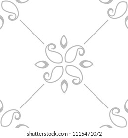 abstract floral seamless pattern with flowers, netting and leaves