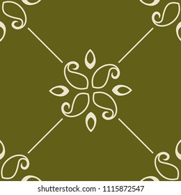 abstract floral seamless pattern with flowers, netting and leaves