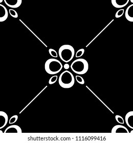 abstract floral seamless pattern with flowers, netting and leaves