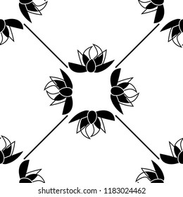 abstract floral seamless pattern with flowers, netting and leaves