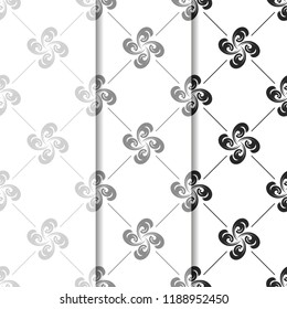 abstract floral seamless pattern with flowers, netting and leaves