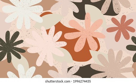 Abstract floral seamless pattern. Flowers background and wallpaper. Vector illustration.
