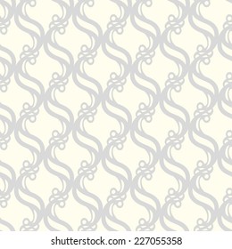 Abstract floral seamless pattern. Flowers, waves, lines. Repeating background texture. Endless print. Fabric design. Wallpaper