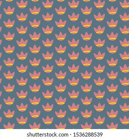 Abstract floral seamless pattern in folk style. Vector illustration with cartoon flowers on background. Textile, wallpaper, wrapping paper design idea.
