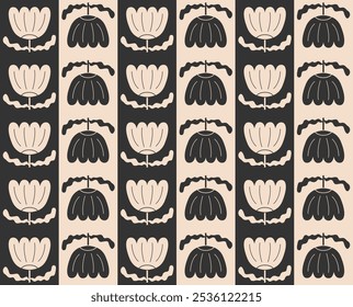 Abstrato padrão floral sem emenda com flores geométricas. Fundo ornamental plano vetor boêmio