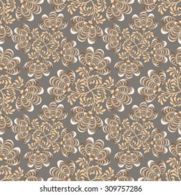 Abstract floral seamless pattern. Geometric floral ornament texture. Oriental flower ethnic background.