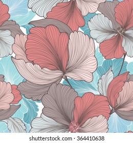Abstract floral seamless pattern. Geometric stripe line flower texture. Ornamental stylish floral tile background. 