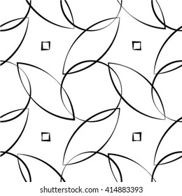 Abstract floral seamless pattern. Geometric line ornament. Ornamental stylish background. Abstract stripe tile texture