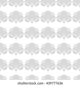 Abstract floral seamless pattern. Geometric line gray ornament. Ornamental stylish background. Abstract stripe tile texture
