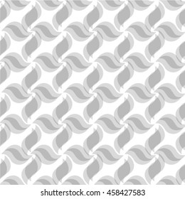 Abstract floral seamless pattern. Geometric line gray ornament. Ornamental stylish background. 