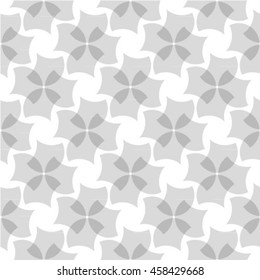 Abstract floral seamless pattern. Geometric line gray ornament. Ornamental stylish background. 