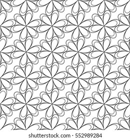 Abstract floral seamless pattern. Geometric line gray ornament. 
Ornamental stylish background. Abstract stripe tile texture.
