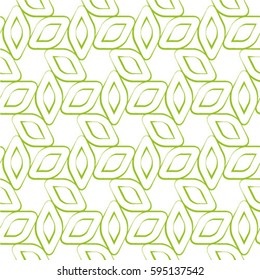 Abstract floral seamless pattern. Geometric line green ornament. 
Ornamental stylish background. Abstract stripe tile texture.
