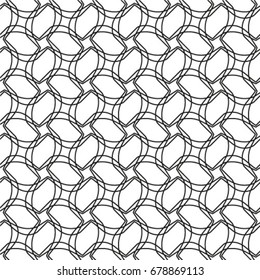 Abstract floral seamless pattern. Geometric line ornament. 