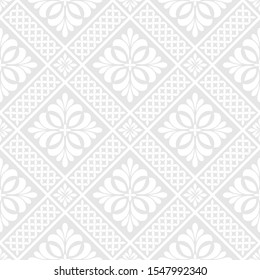 Abstract floral seamless pattern. Gray and white. Vector background.