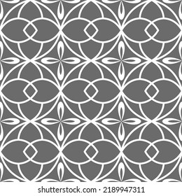 Abstract floral seamless pattern. Gray and white ornament. Modern stylish texture. Vector background.
