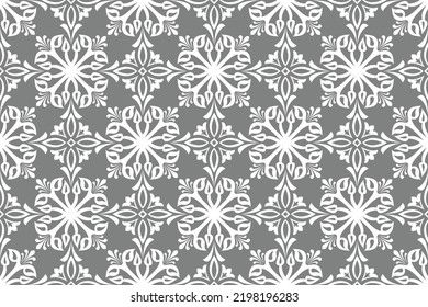 Abstract floral seamless pattern. Gray and white ornament. Modern stylish texture repeating. Vector background.