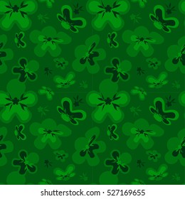 abstract floral seamless pattern with green background