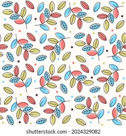 Abstract Floral Seamless Pattern With Hand Drawn, Trendy Hand Drawn Textures