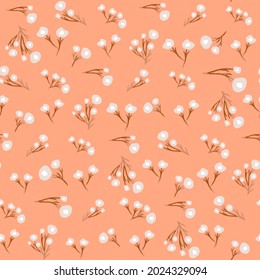Abstract Floral Seamless Pattern With Hand Drawn, Trendy Hand Drawn Textures