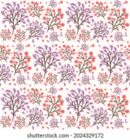Abstraktes, floralnahes Muster mit handgezeichneten, trendigen, handgezeichneten Texturen