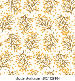 Abstract Floral Seamless Pattern With Hand Drawn, Trendy Hand Drawn Textures
