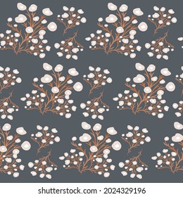 Abstract Floral Seamless Pattern With Hand Drawn, Trendy Hand Drawn Textures
