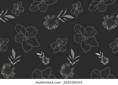 Abstractas patrón floral sin fisuras. Dibuja a mano. Estilo de lujo. Patrones florales naturales, impresión sin fisuras para todos. Moda, envoltura de regalo, fondo, textil 