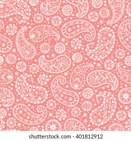 Abstract floral seamless pattern. Hand drawn doodle Paisley. Oriental patterns
