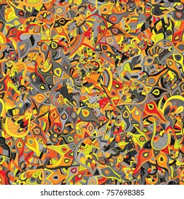Abstract floral seamless pattern. Hand-drawn, doodle, bright

