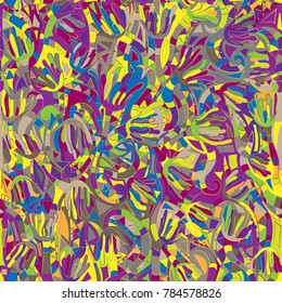 Abstract floral, seamless pattern. Hand-drawn, doodle