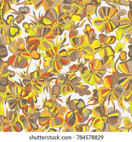 Abstract floral, seamless pattern. Hand-drawn, doodle