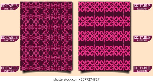 Abstract floral seamless pattern Icon set for your design, can used in garments design, embroidery, border, easily editable icon set vector art illustration
